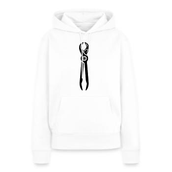 Outil Pince - Sweat à capuche Premium bio Femme - blanc - Devant - Julia (174cm)