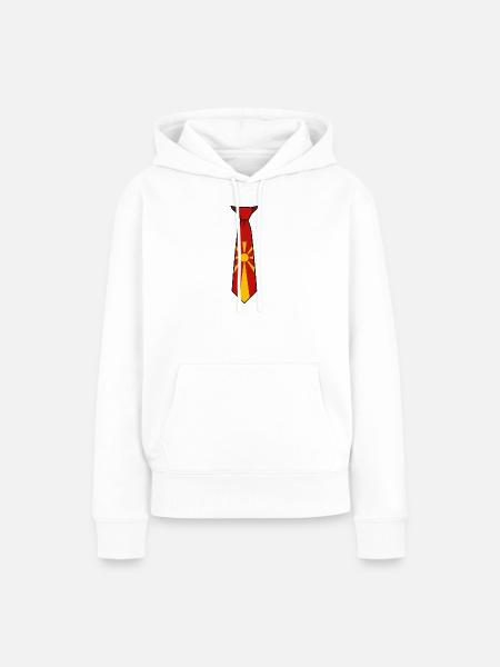 Macedonia Tie – Flaggendesign - Frauen Premium Bio Hoodie - Weiß