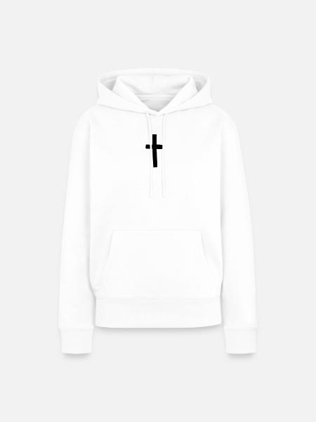 Kreuz - Frauen Premium Bio Hoodie - Weiß