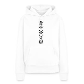 Rangée d’étoiles - Sweat à capuche Premium bio Femme - blanc - Devant - Julia (174cm)
