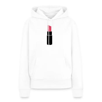 Rouge à lèvres - Sweat à capuche Premium bio Femme - blanc - Devant - Julia (174cm)