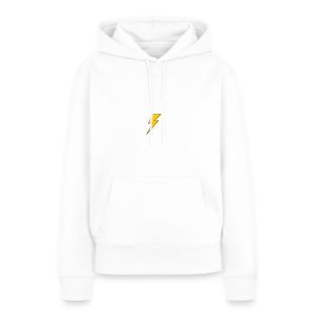 Éclair - Sweat à capuche Premium bio Femme - blanc - Devant - Julia (174cm)