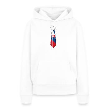 Cravate Slovénie – Conception du drapeau - Sweat à capuche Premium bio Femme - blanc - Devant - Julia (174cm)