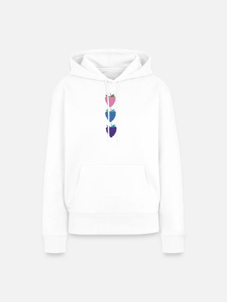 himbeeren dreifarbig - Frauen Premium Bio Hoodie - Weiß
