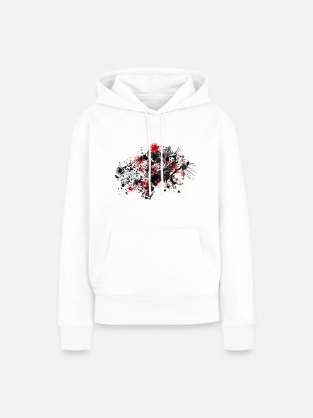 Jaguar Portrait kreativ - Frauen Premium Bio Hoodie - Weiß