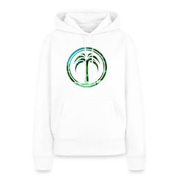 Palme - Sweat à capuche Premium bio Femme - blanc - Devant - Julia (174cm)