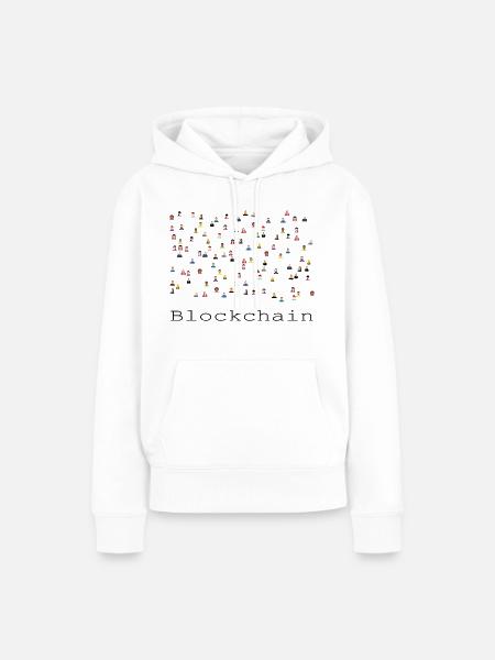 Blockchain - Frauen Premium Bio Hoodie - Weiß
