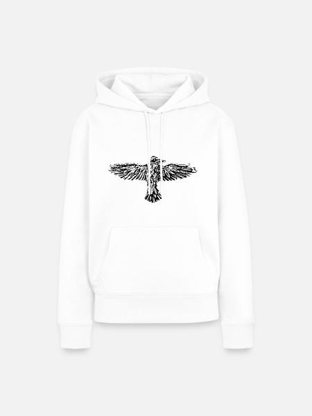 Rabe - Frauen Premium Bio Hoodie - Weiß