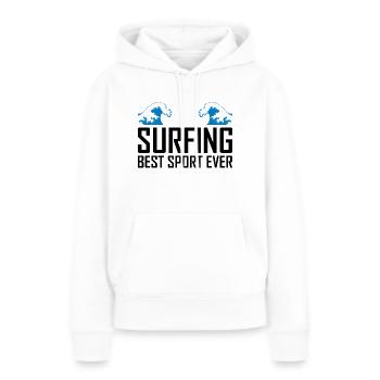 Surfen Surfen Surfen - Frauen Premium Bio Hoodie - Weiß - Vorne - Julia (174cm)