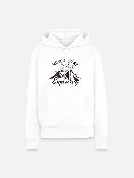 Explore, Travel, Trip - Frauen Premium Bio Hoodie - Weiß