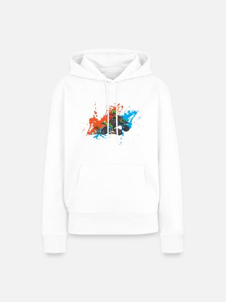 Quad - Frauen Premium Bio Hoodie - Weiß