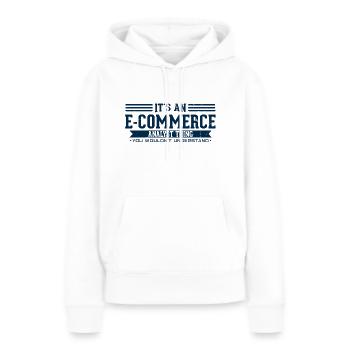 E-Commerce - Sweat à capuche Premium bio Femme - blanc - Devant - Julia (174cm)