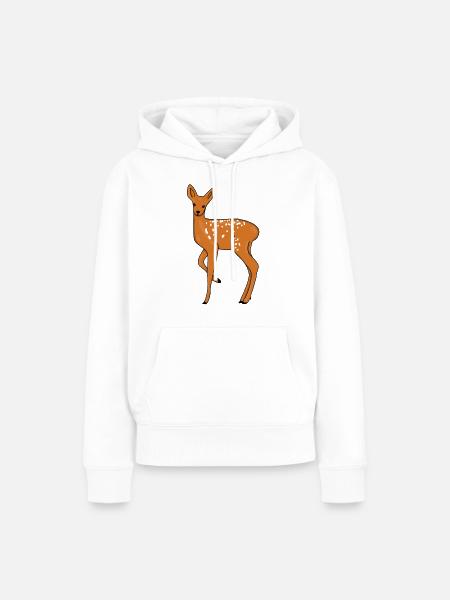 Reh - Frauen Premium Bio Hoodie - Weiß