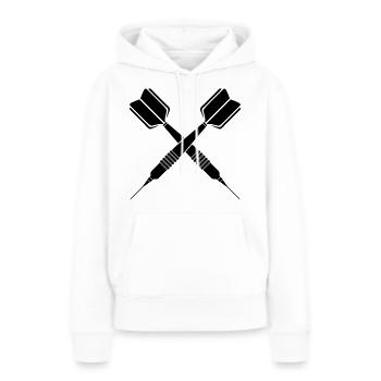 Fléchettes Flèche - fléchettes joueur fléchettes fléchettes flèches - Sweat à capuche Premium bio Femme - blanc - Devant - Julia (174cm)