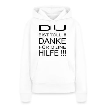 Danke für deine Hilfe Corona Mundschutz Abstand - Frauen Premium Bio Hoodie - Weiß - Vorne - Julia (174cm)