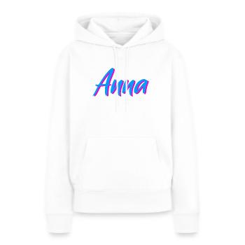 Anna - Sweat à capuche Premium bio Femme - blanc - Devant - Julia (174cm)