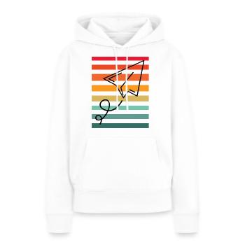 Papierflieger Sunset - Frauen Premium Bio Hoodie - Weiß - Vorne - Julia (174cm)