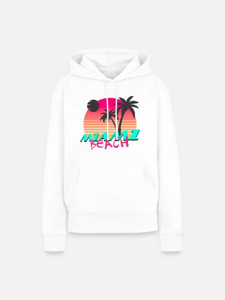 Miami Beach - Frauen Premium Bio Hoodie - Weiß