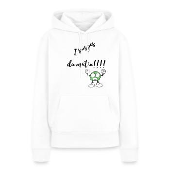 J’suis pas du matin - Sweat à capuche Premium bio Femme - blanc - Devant - Julia (174cm)