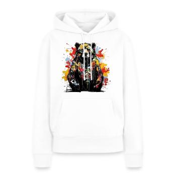 Brüllender Bär. Stärke im Graffiti-Stil. - Frauen Premium Bio Hoodie - Weiß - Vorne - Julia (174cm)