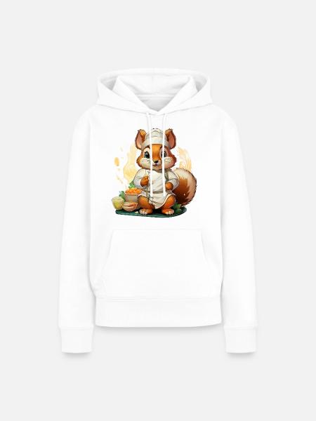Das kulinarische Eichhörnchen - Frauen Premium Bio Hoodie - Weiß