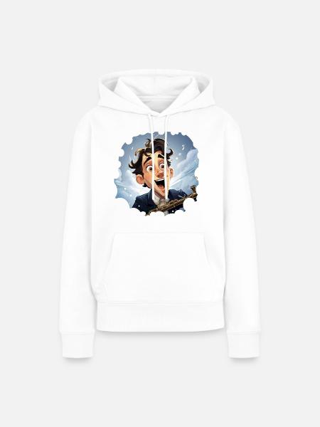 Der leidenschaftliche Klarinettist - Frauen Premium Bio Hoodie - Weiß