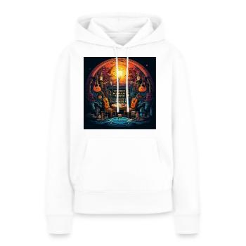 L’instrument Escape - Sweat à capuche Premium bio Femme - blanc - Devant - Julia (174cm)