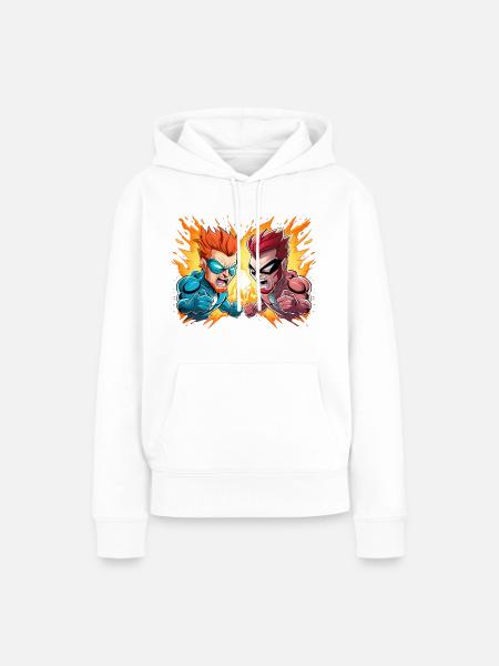 Machtkampf - Frauen Premium Bio Hoodie - Weiß