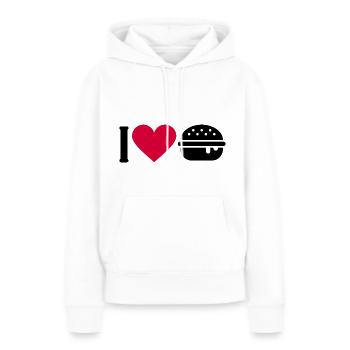 I love burger - Women’s Premium Organic Hoodie - white - Front - Julia (174cm)
