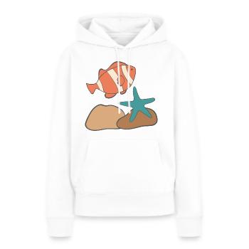 unter Wasser - Frauen Premium Bio Hoodie - Weiß - Vorne - Julia (174cm)