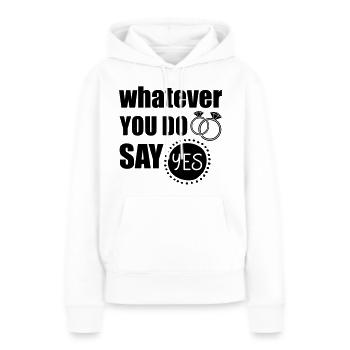 Demande en mariage - Sweat à capuche Premium bio Femme - blanc - Devant - Julia (174cm)