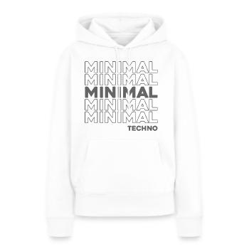 Techno minimale profonde - Sweat à capuche Premium bio Femme - blanc - Devant - Julia (174cm)