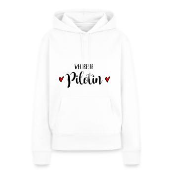 Beste Pilotin Flugkapitän Copilot Flugzeugkapitän - Frauen Premium Bio Hoodie - Weiß - Vorne - Julia (174cm)