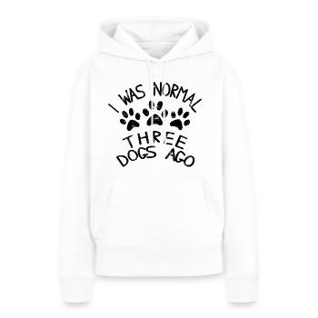 J'étais normal avant 3 chiens - Sweat à capuche Premium bio Femme - blanc - Devant - Julia (174cm)