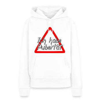 Pubertät - Frauen Premium Bio Hoodie - Weiß - Vorne - Julia (174cm)