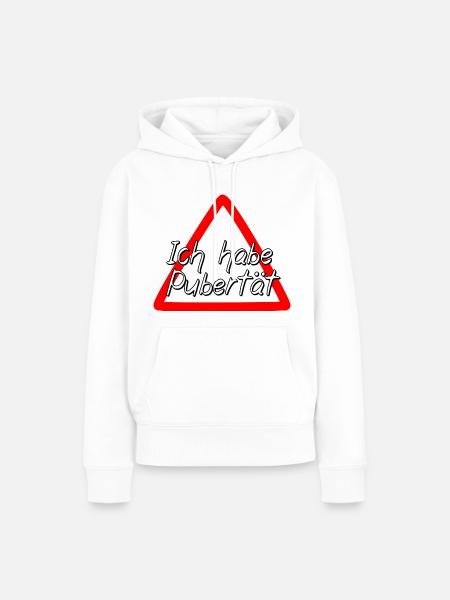 Pubertät - Frauen Premium Bio Hoodie - Weiß