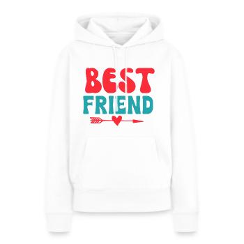 Meilleur ami - Sweat à capuche Premium bio Femme - blanc - Devant - Julia (174cm)