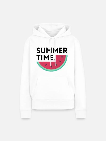 Sommerzeit - Wassermelone - Frauen Premium Bio Hoodie - Weiß