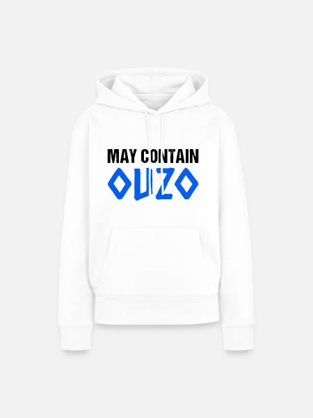 May Contain Ouzo - Frauen Premium Bio Hoodie - Weiß