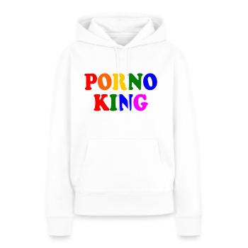 Porno king - Sweat à capuche Premium bio Femme - blanc - Devant - Julia (174cm)