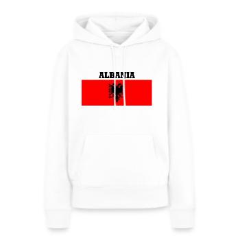 Albanie - albanie - Sweat à capuche Premium bio Femme - blanc - Devant - Julia (174cm)