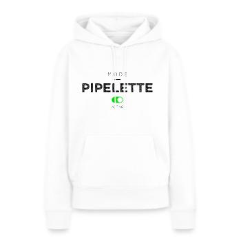MODE PIPELETTE ACTIVÉ - Sweat à capuche Premium bio Femme - blanc - Devant - Julia (174cm)
