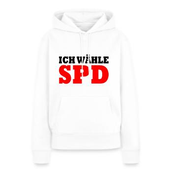 Ich wähle spd - Frauen Premium Bio Hoodie - Weiß - Vorne - Julia (174cm)