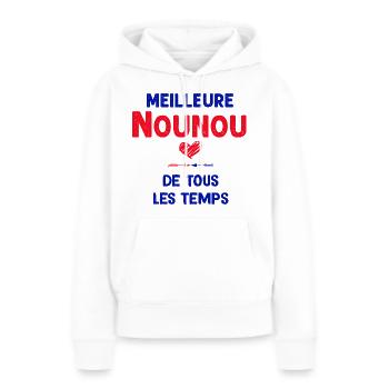 Meilleure Nounou De Tous Les Temps - Sweat à capuche Premium bio Femme - blanc - Devant - Julia (174cm)
