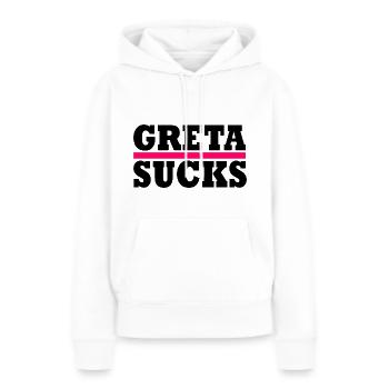 Greta sucks - Frauen Premium Bio Hoodie - Weiß - Vorne - Julia (174cm)