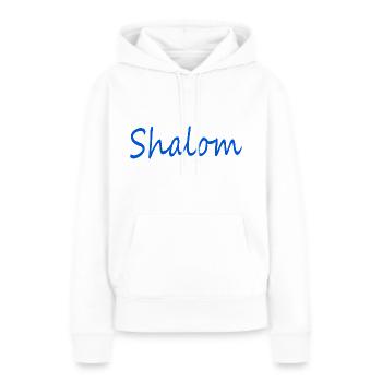 Shalom - Frauen Premium Bio Hoodie - Weiß - Vorne - Julia (174cm)