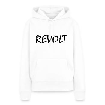 Revolt - Frauen Premium Bio Hoodie - Weiß - Vorne - Julia (174cm)