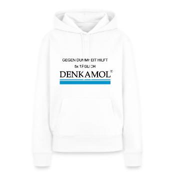 denkamol, denken, Medizin, Medikament, Arzt, dumm - Frauen Premium Bio Hoodie - Weiß - Vorne - Julia (174cm)