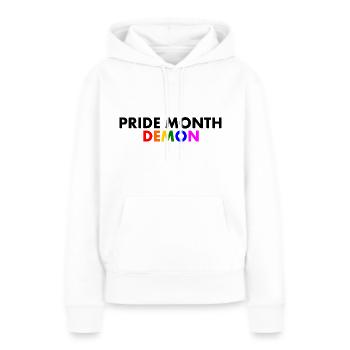 pride month demon - Sweat à capuche Premium bio Femme - blanc - Devant - Julia (174cm)