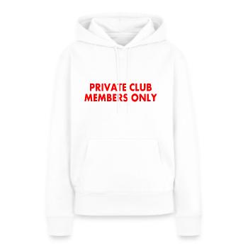 private club members only - Frauen Premium Bio Hoodie - Weiß - Vorne - Julia (174cm)